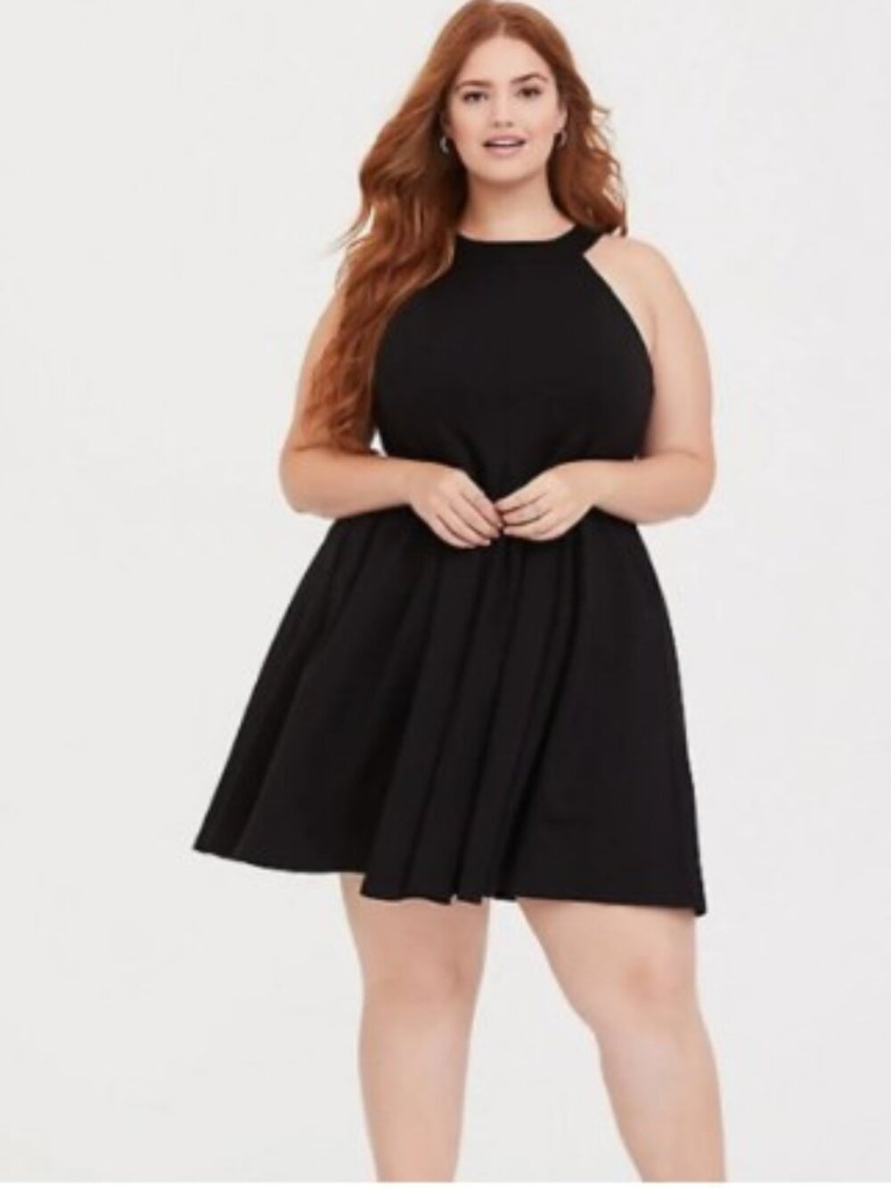 Torrid Black High Neck Sleeveless Fluted Premium Ponte Dress NWT 3X